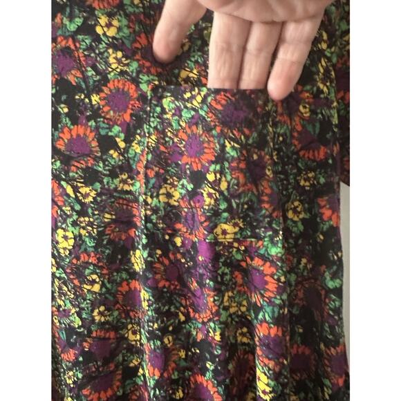 LuLaRoe Women’s Swing Dress Small Multicolor Floral Print Short Sleeve Stretch - Picture 3 of 7